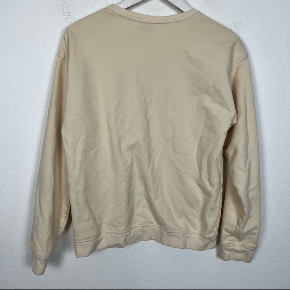 SNDYS Luxe fleece crew pullover sweatshirt sweater cream Sand Size XS - Picture 6 of 8